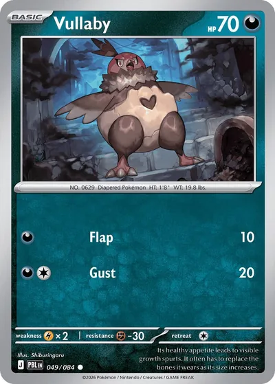 Vullaby Pitch Black Pokémon TCG 049/084