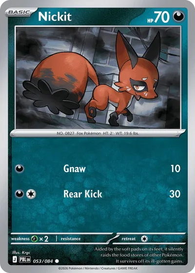 Nickit Pitch Black Pokémon TCG 053/084