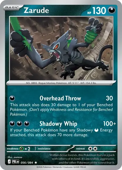 Zarude Pitch Black English Pokémon TCG 056