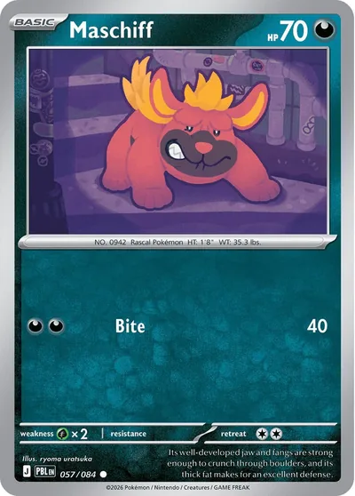 Maschiff Pitch Black Pokémon TCG 057/084