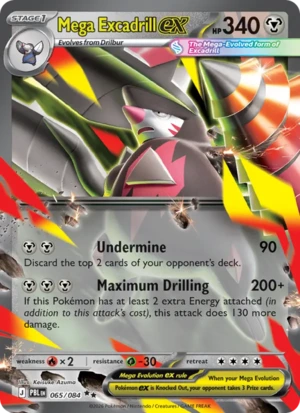 Mega Excadrill ex 065/084 Double Rare, Pitch Black Pokémon TCG card