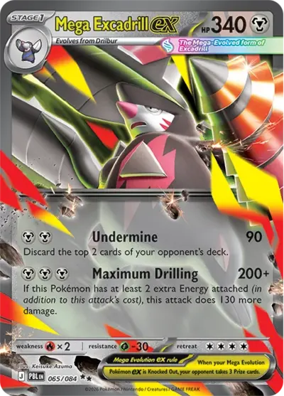 Mega Excadrill ex Pitch Black English Pokémon TCG 065