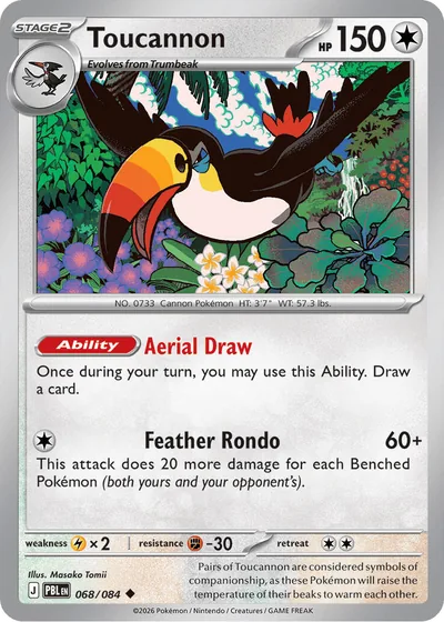 Toucannon Pitch Black Pokémon TCG 068/084