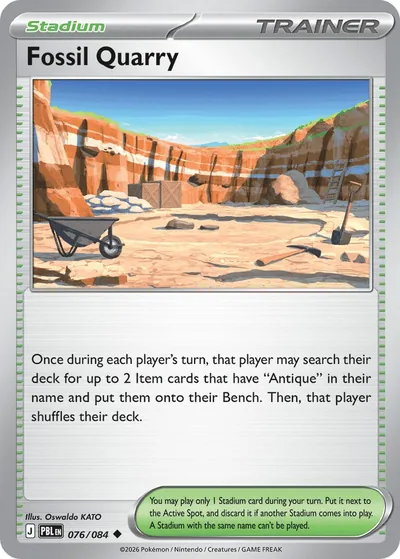 Fossil Quarry Pitch Black Pokémon TCG 076/084