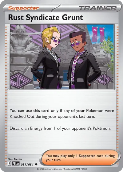Rust Syndicate Grunt Pitch Black Pokémon TCG 081/084