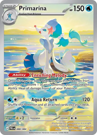 Primarina Pitch Black Pokémon TCG IR 088/084