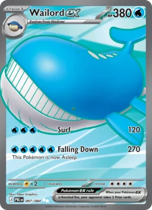 Wailord ex 097/084 Ultra Rare, Pitch Black Pokémon TCG card