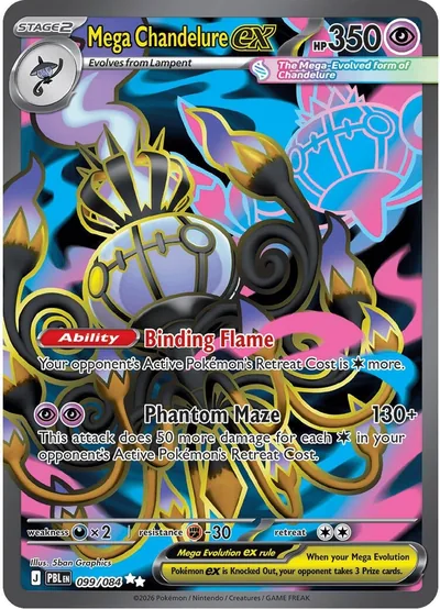 Mega Chandelure ex Pitch Black Pokémon TCG UR 099/084