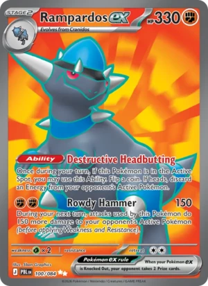 Rampardos ex 100/084 Ultra Rare, Pitch Black Pokémon TCG card