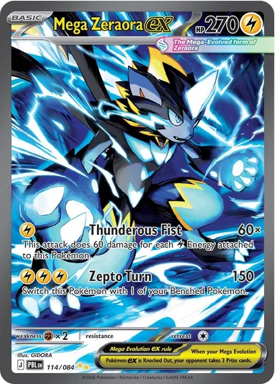 Mega Zeraora ex Pitch Black Pokémon TCG SIR 114/084