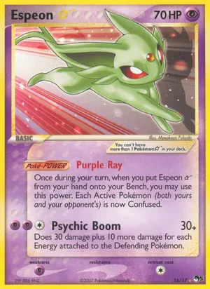 Espeon Gold Star card, POP Series 5