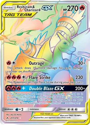 Reshiram & Charizard-GX 217/214