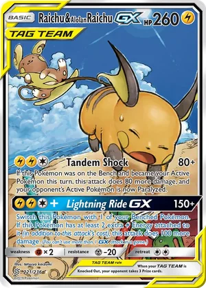 Raichu & Alolan Raichu-GX 221/236