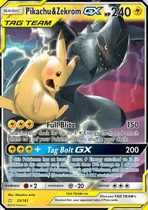 Pikachu & Zekrom-GX — Team Up #33