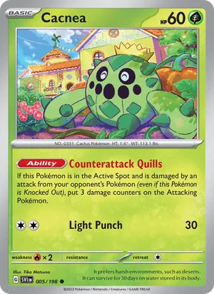 Cacnea Scarlet &amp; Violet Pokémon TCG Common 005