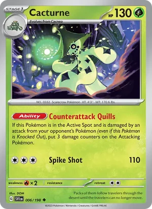 Cacturne Scarlet &amp; Violet Pokémon TCG Uncommon 006