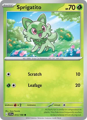 Sprigatito Scarlet &amp; Violet Pokémon TCG Common 013