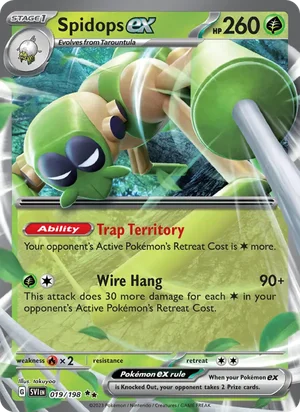 Spidops ex Scarlet &amp; Violet Pokémon TCG Double Rare 019