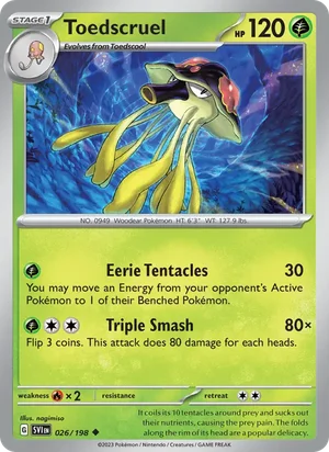 Toedscruel Scarlet &amp; Violet Pokémon TCG Uncommon 026