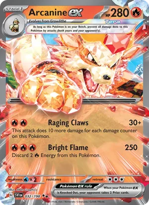 Arcanine ex Scarlet &amp; Violet Pokémon TCG Double Rare 032