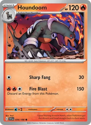 Houndoom Scarlet &amp; Violet Pokémon TCG Common 034