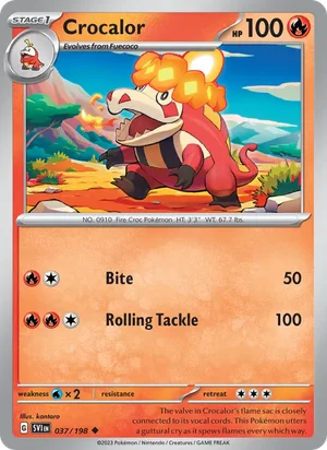 Crocalor Scarlet &amp; Violet Pokémon TCG Uncommon 037