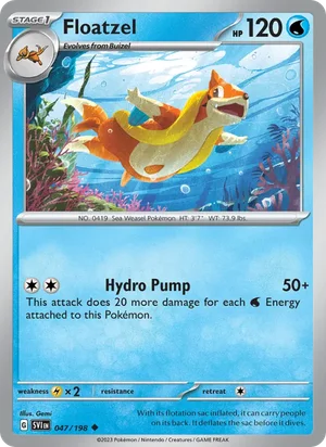 Floatzel Scarlet &amp; Violet Pokémon TCG Uncommon 047