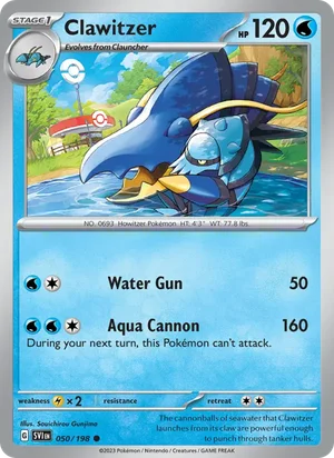 Clawitzer Scarlet &amp; Violet Pokémon TCG Common 050