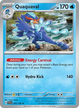 Quaquaval Scarlet &amp; Violet Pokémon TCG Rare 054