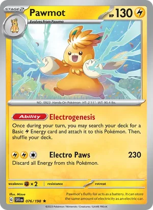 Pawmot Scarlet &amp; Violet Pokémon TCG Rare 076
