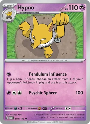 Hypno Scarlet &amp; Violet Pokémon TCG Uncommon 083