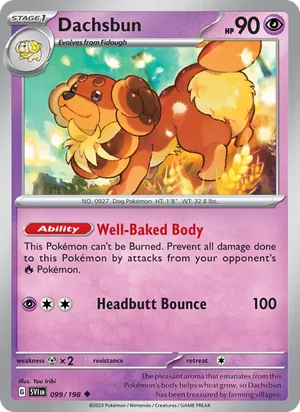 Dachsbun Scarlet &amp; Violet Pokémon TCG Uncommon 099
