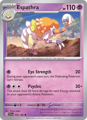 Espathra Scarlet &amp; Violet Pokémon TCG Uncommon 103