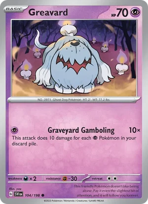 Greavard Scarlet &amp; Violet Pokémon TCG Common 104
