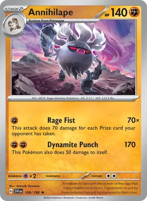 Annihilape Scarlet &amp; Violet Pokémon TCG Rare 109