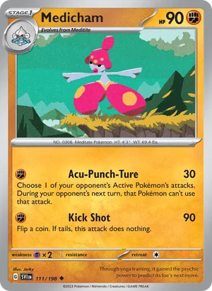 Medicham Scarlet &amp; Violet Pokémon TCG Uncommon 111