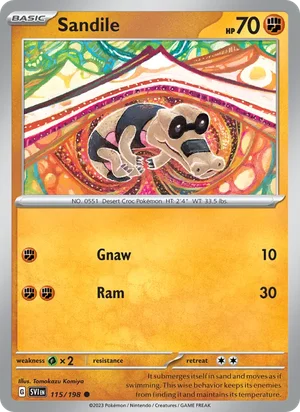 Sandile Scarlet &amp; Violet Pokémon TCG Common 115
