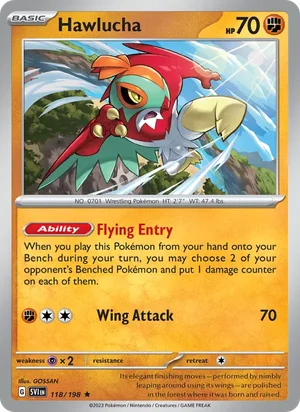 Hawlucha Scarlet &amp; Violet Pokémon TCG Rare 118