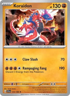Koraidon Scarlet &amp; Violet Pokémon TCG Rare 124