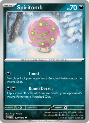 Spiritomb Scarlet &amp; Violet Pokémon TCG Uncommon 129