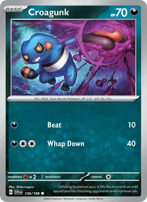 Croagunk Scarlet &amp; Violet Pokémon TCG Common 130