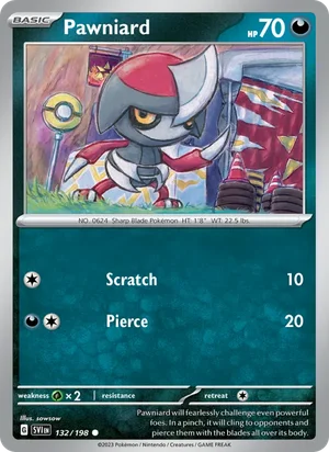 Pawniard Scarlet &amp; Violet Pokémon TCG Common 132