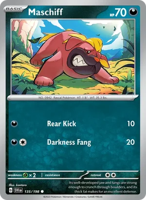 Maschiff Scarlet &amp; Violet Pokémon TCG Common 135