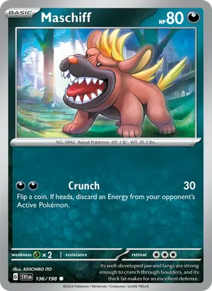 Maschiff Scarlet &amp; Violet Pokémon TCG Common 136