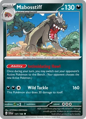 Mabosstiff Scarlet &amp; Violet Pokémon TCG Uncommon 137