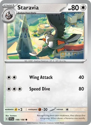 Staravia Scarlet &amp; Violet Pokémon TCG Common 149