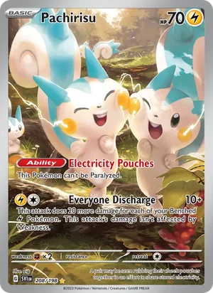 Pachirisu Scarlet &amp; Violet Pokémon TCG Illustration Rare 208