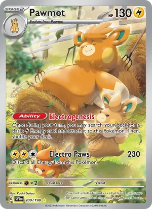 Pawmot Scarlet &amp; Violet Pokémon TCG Illustration Rare 209