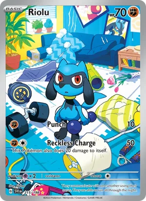 Riolu Scarlet &amp; Violet Pokémon TCG Illustration Rare 215