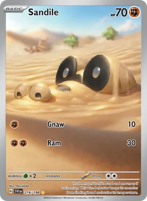 Sandile Scarlet &amp; Violet Pokémon TCG Illustration Rare 216